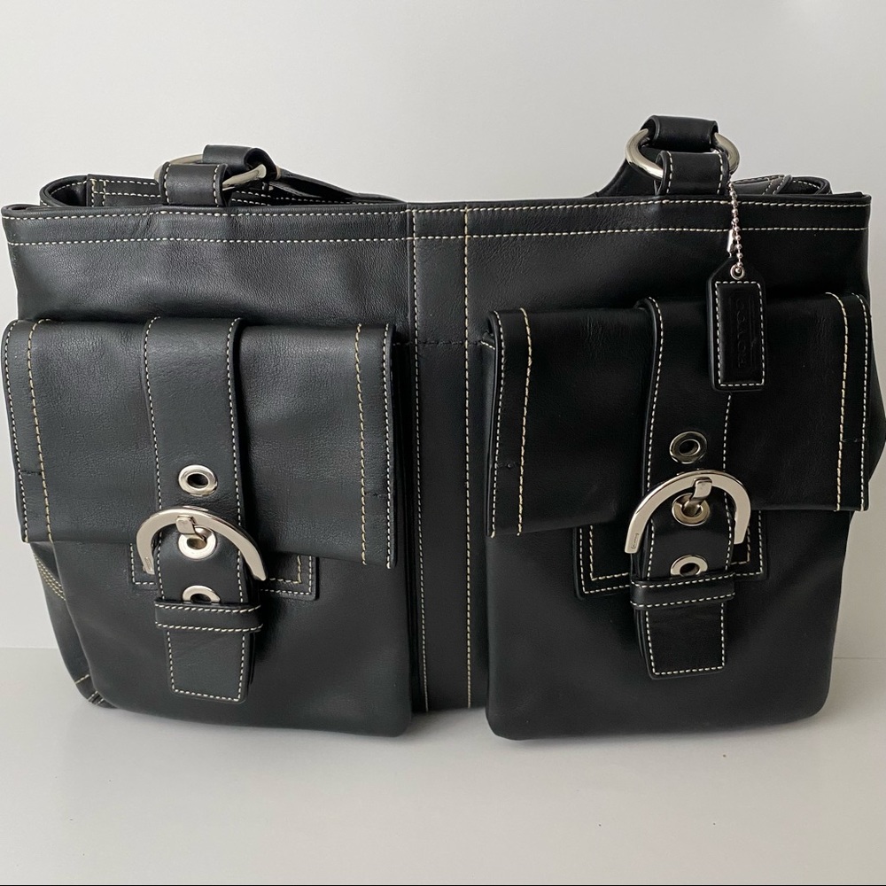 Vintage Coach Black Purse In Excellent Condition